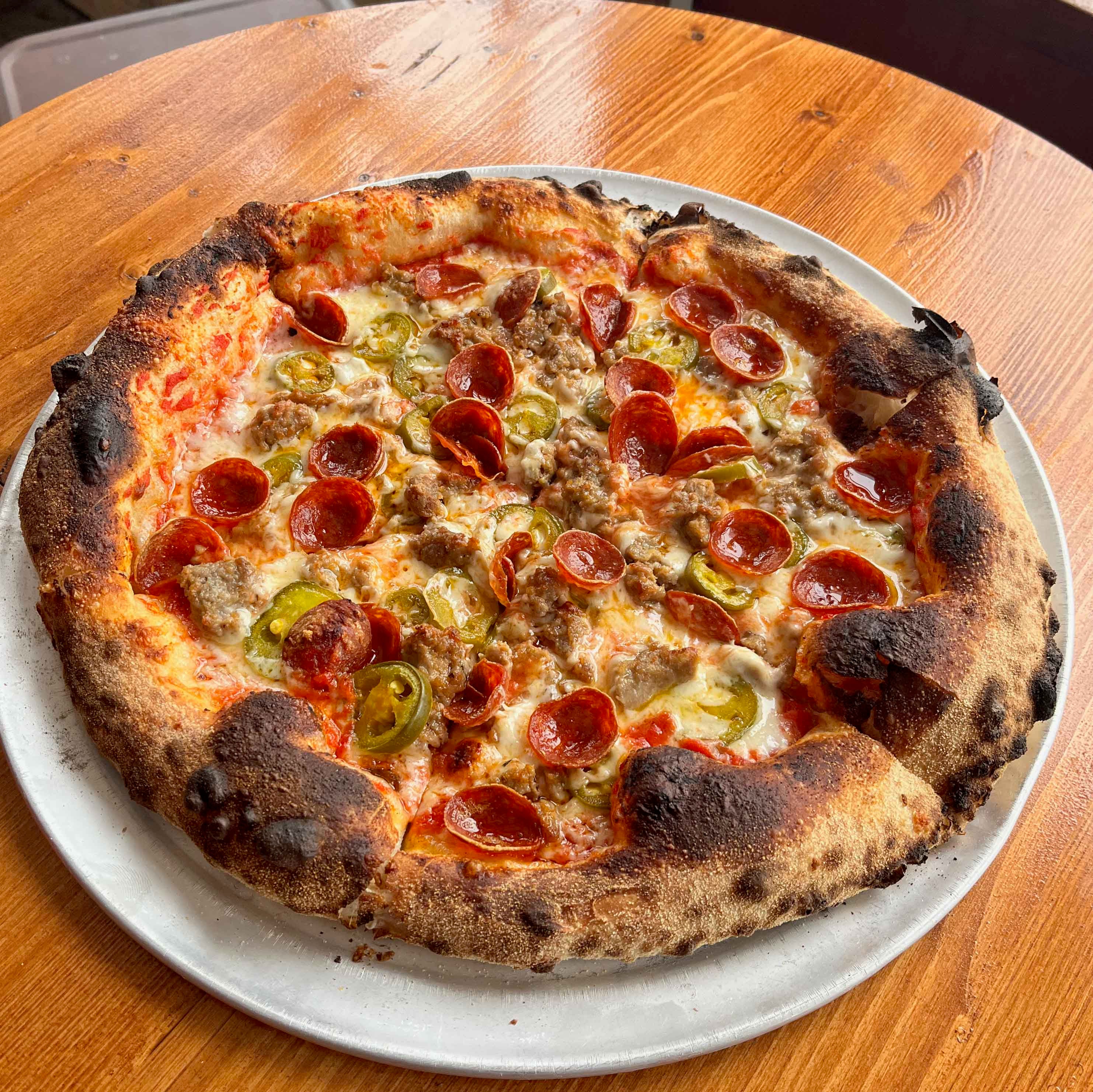 Farm Pizza from Rising Silo Brewery